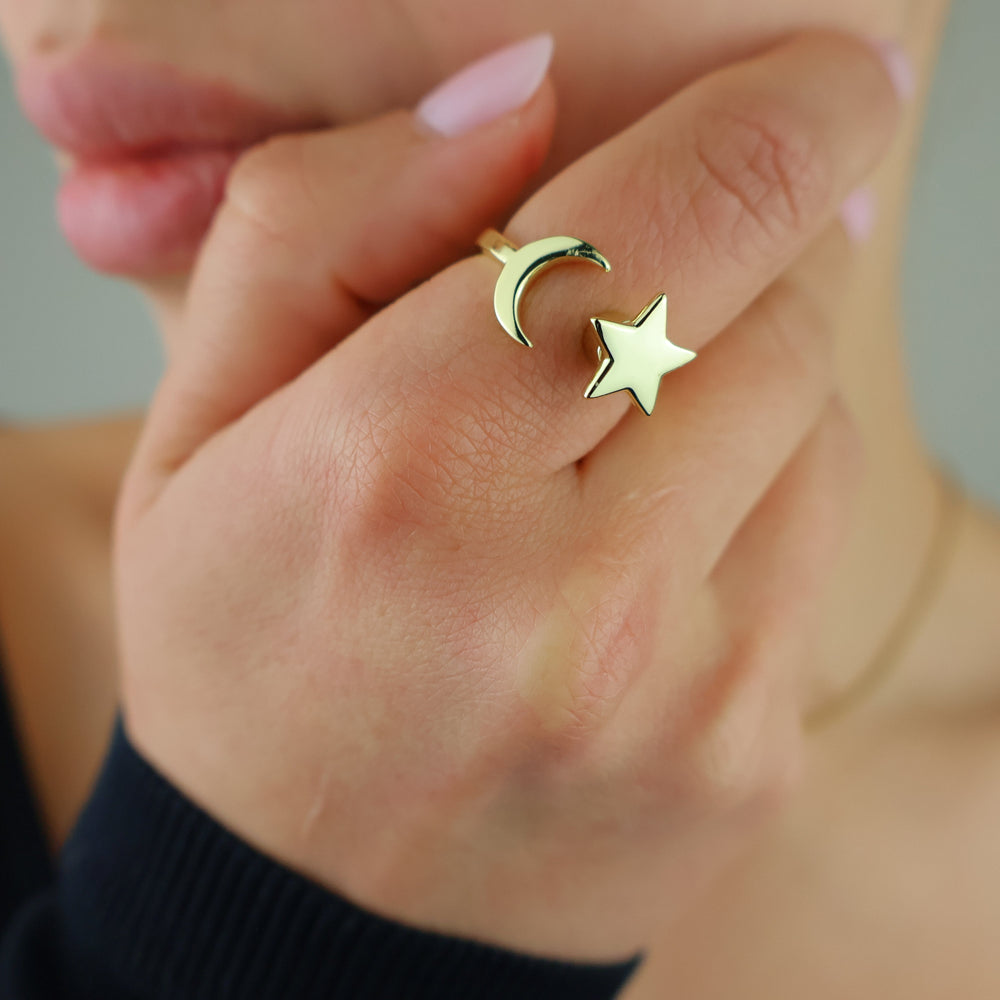 Moon & Star – Fidget ring