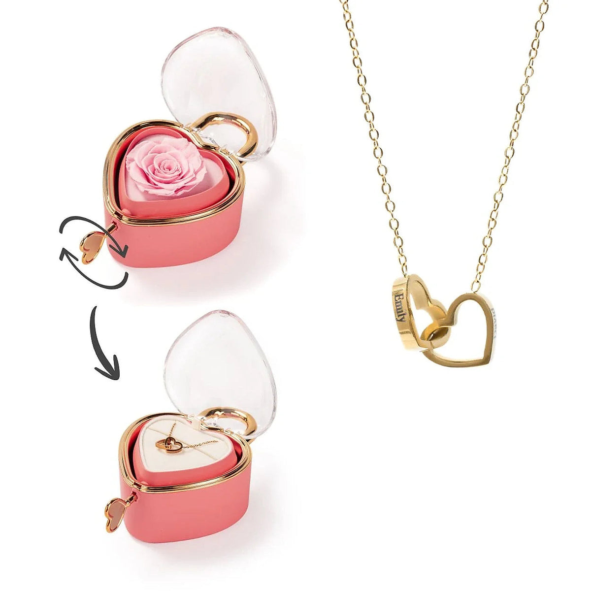 Milona Lock – Personalised necklace with rose box – image 3