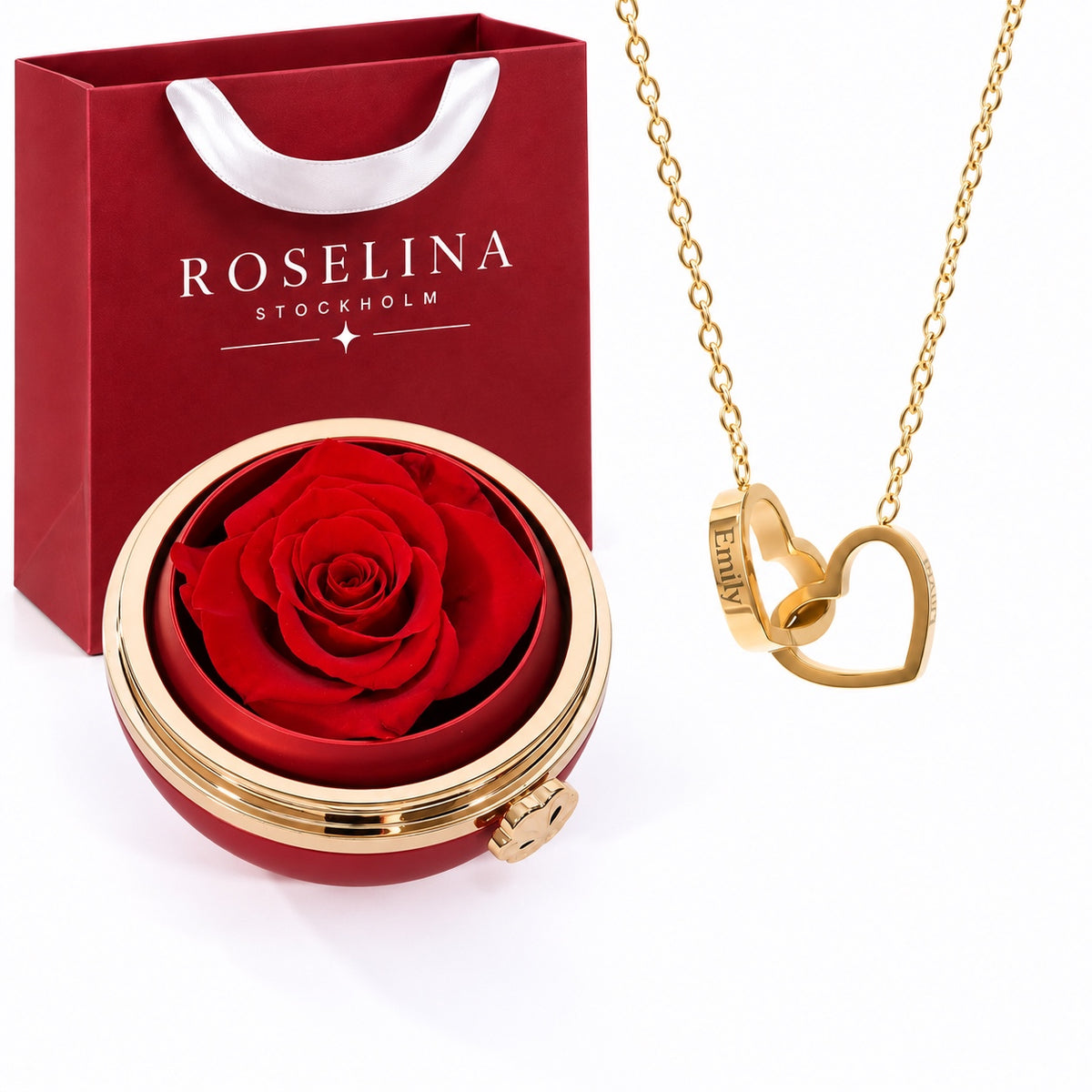 Milona Passion – Personalised necklace with rose box – image 1